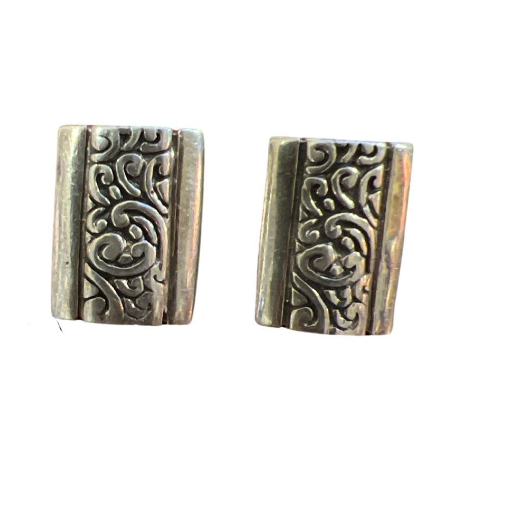 Vintage Zina Scroll Design Sterling Silver Earrings